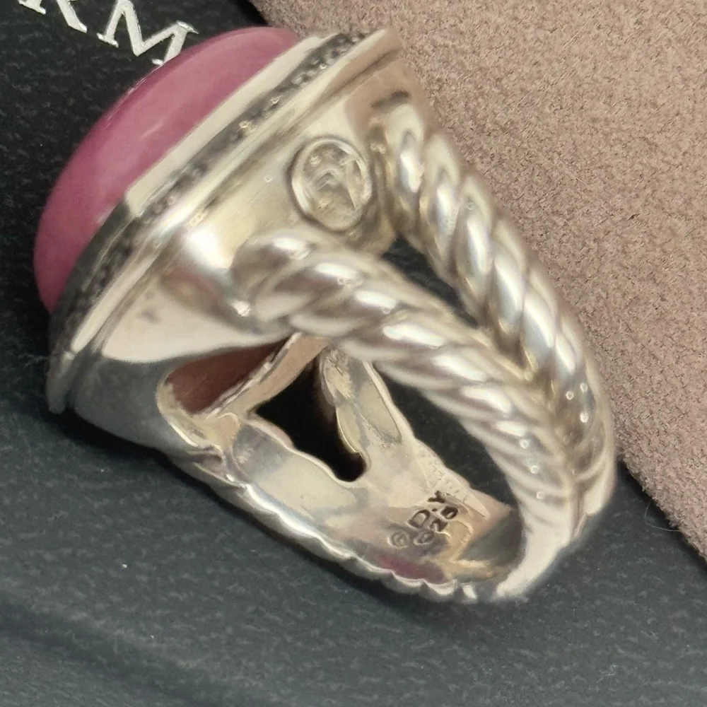 David Yurman Moonlight Ice Rhodolite Diamond Albion Ring